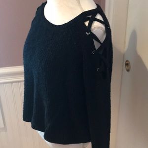 Express black sweater with cut out shoulders sizeM